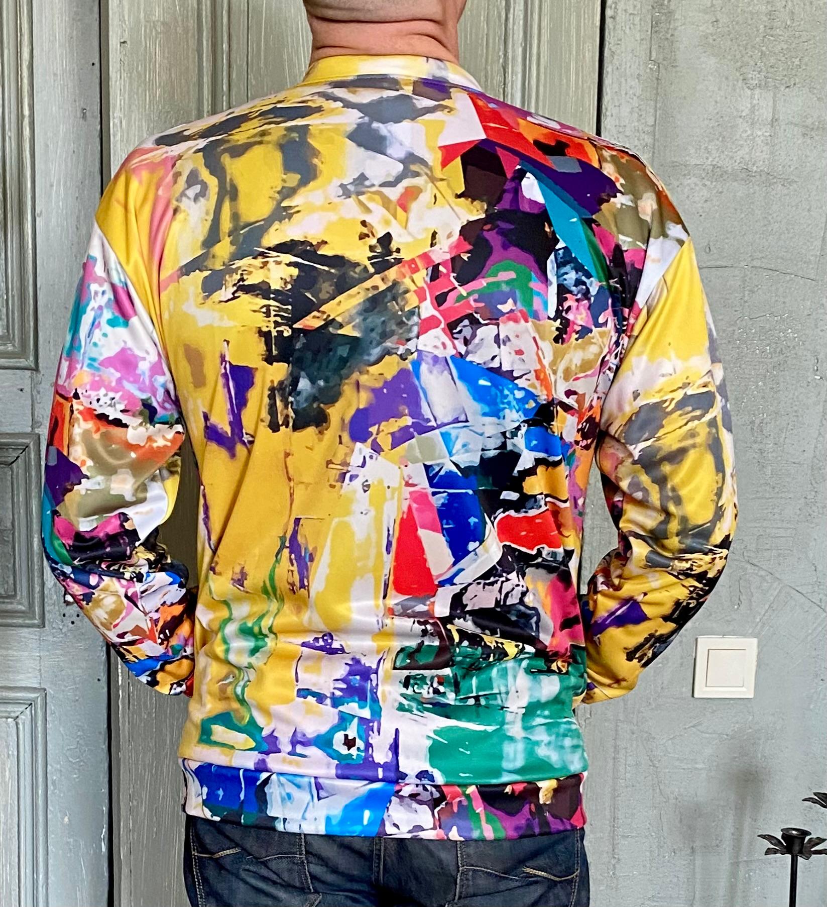 Artistic Printed Bomber Jacket | Satin Finish Bomber Jacket for Party, Event, Festival | Colorful Street Style Fashion