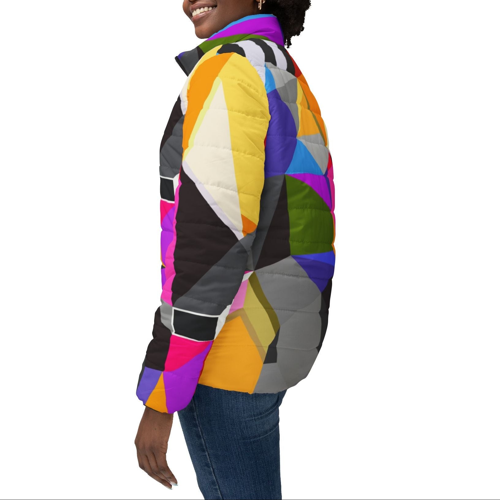 Women Puffer Jacket | Colorful Puffy Jacket | Multicolor Puffer Jacket | Warm Stylish Puff