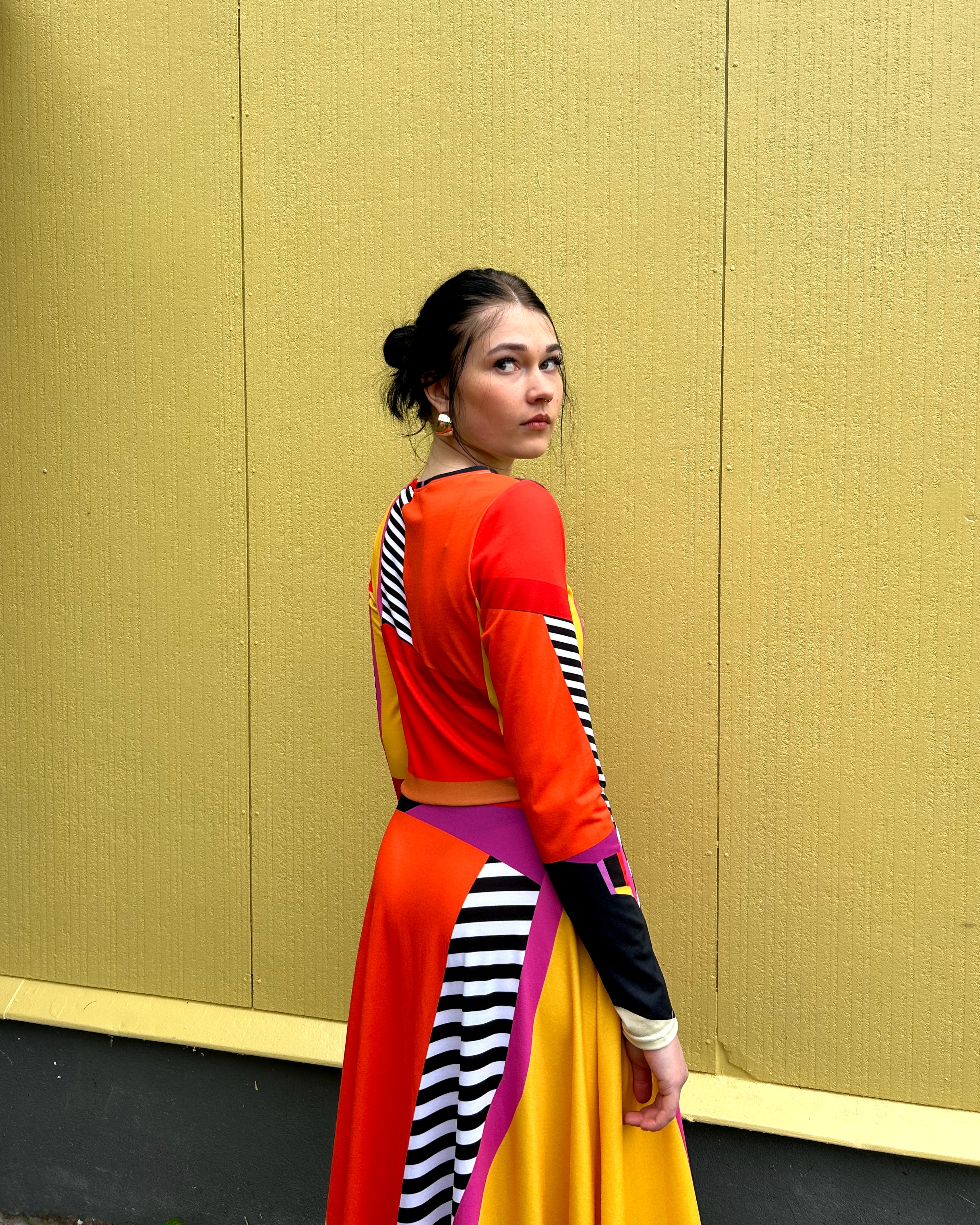 Orange Midi Dress with pockets | Festival Dress | Unique Dresses