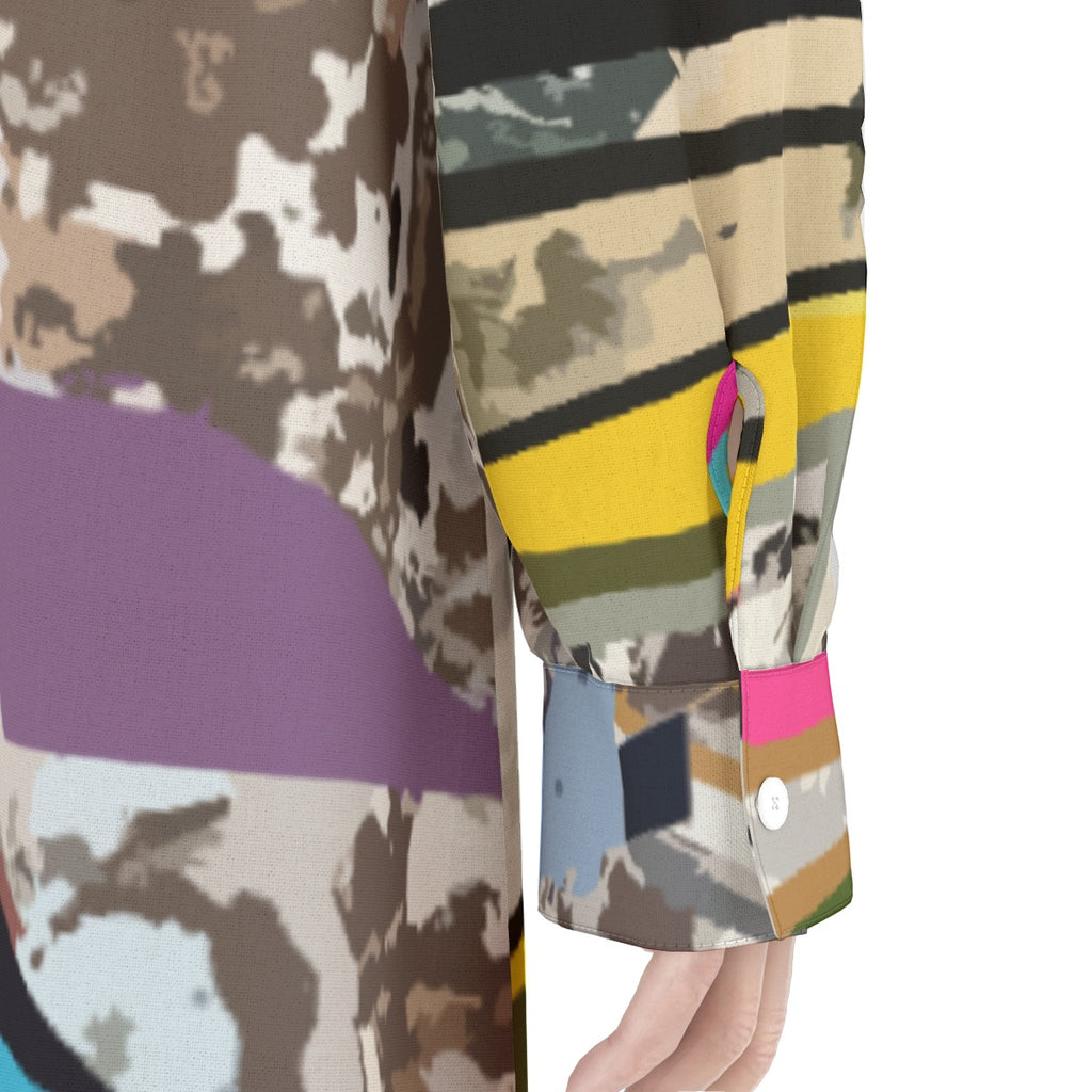 Relaxed Shirt Dress | Abstract Print Shirt Dress | Casual Shirt Dress