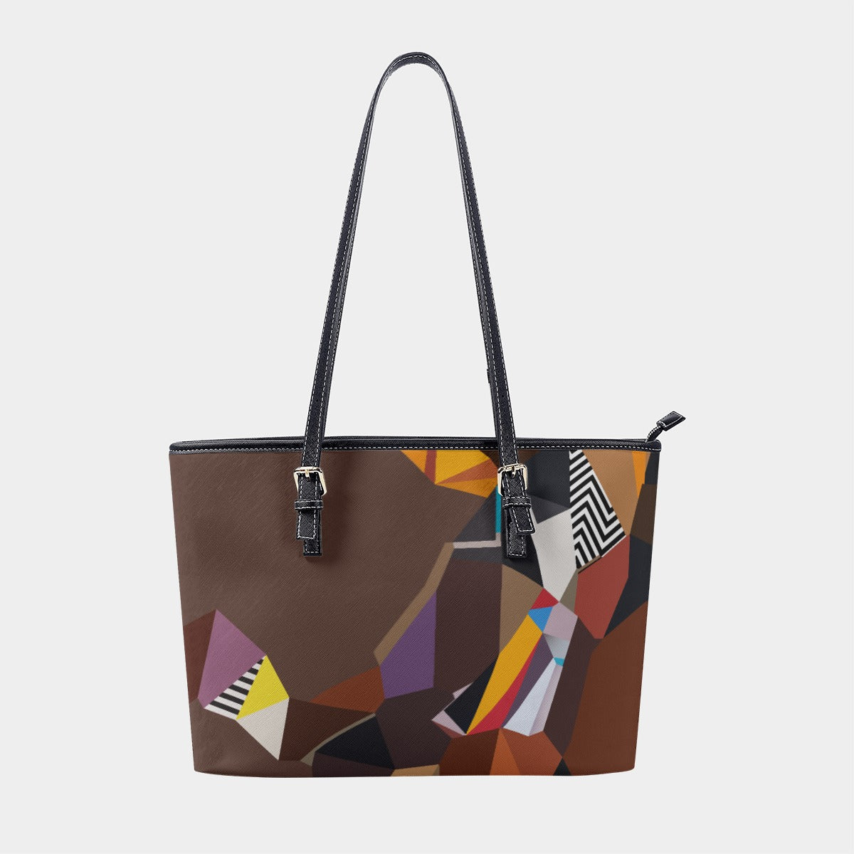 Colorful Abstract Women's Tote Bag | Brown Shoulder Bag | Summer Bag