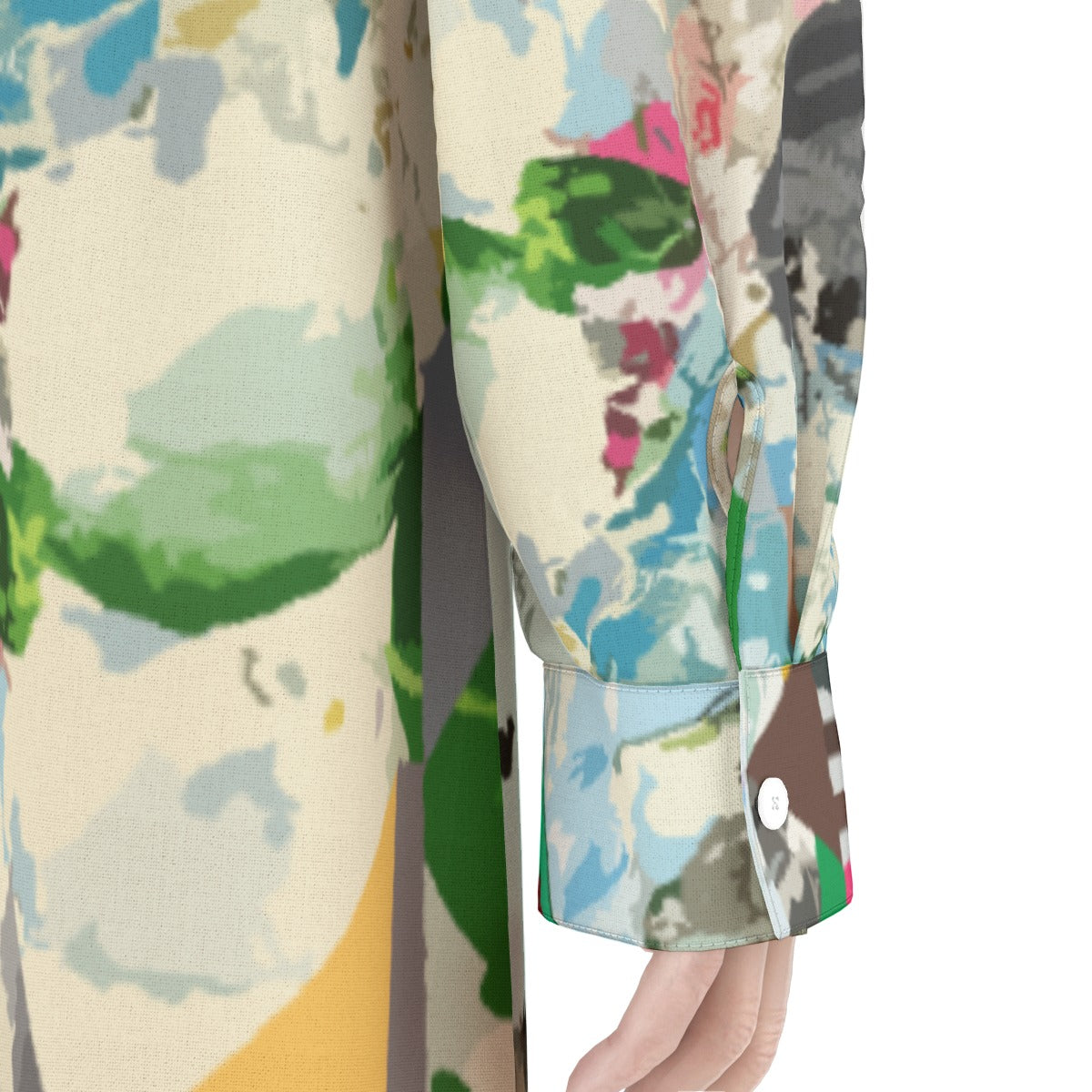 Flowing Shirt Dress | Abstract Print Dress | Rayon Shirt Dress