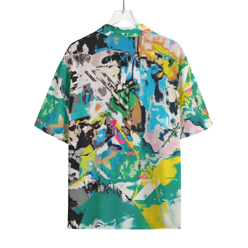 Colorful Hawaiian Rayon Shirt - Men's Artistic Summer Shirt