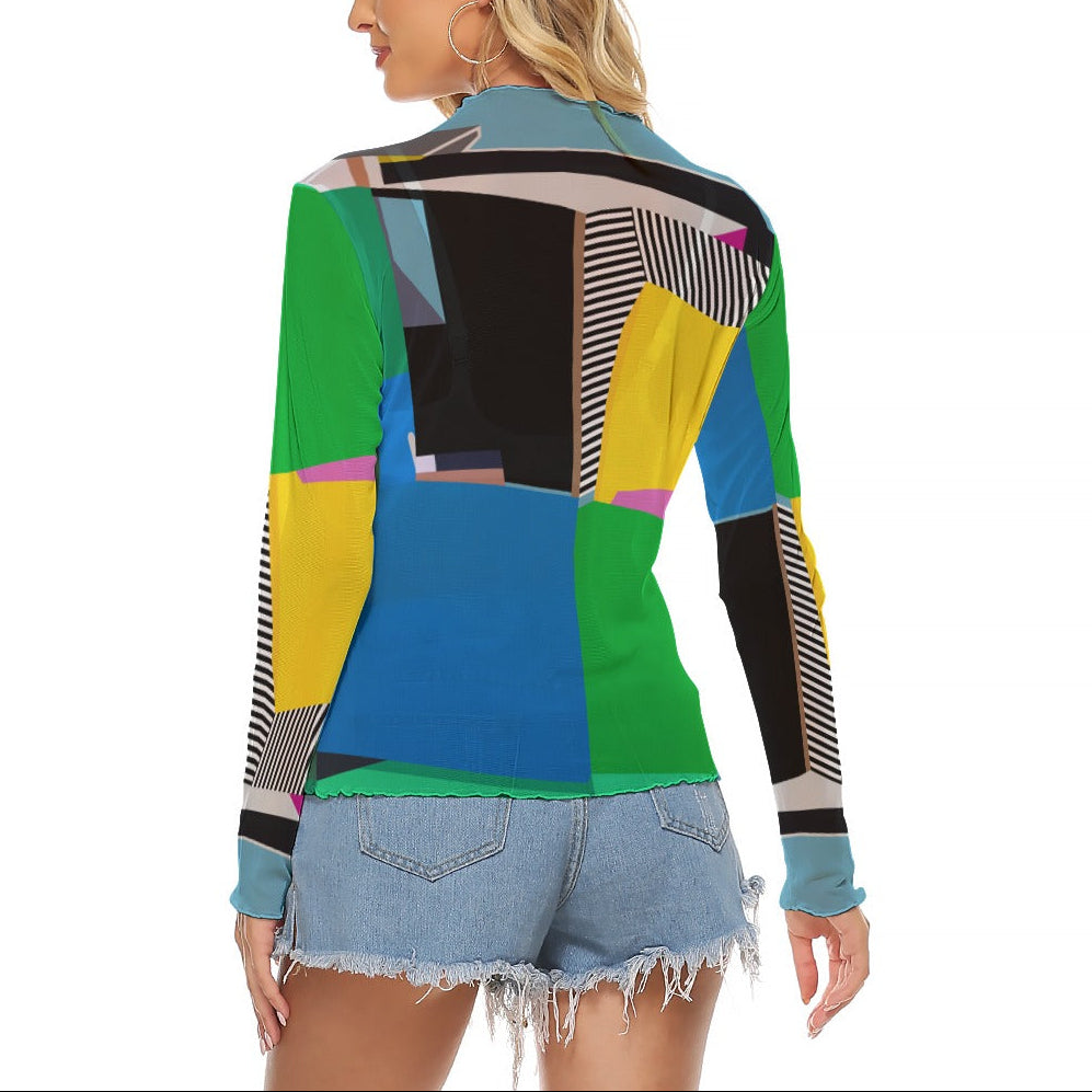 Mesh Top Long Sleeve | Colorful Mesh Top for Women | Summer Party outfit