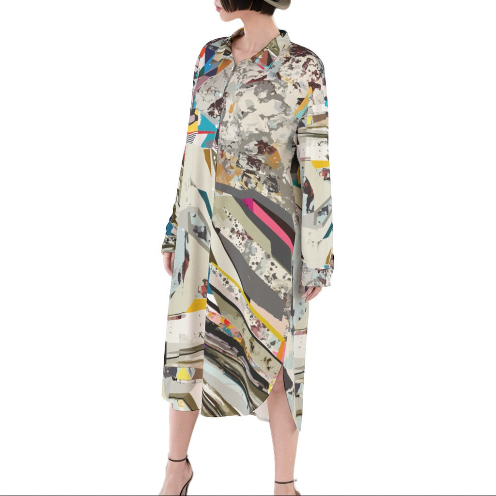 Button Down Shirt Dress | Colorful Dress for Women | Rayon Dress for Summer