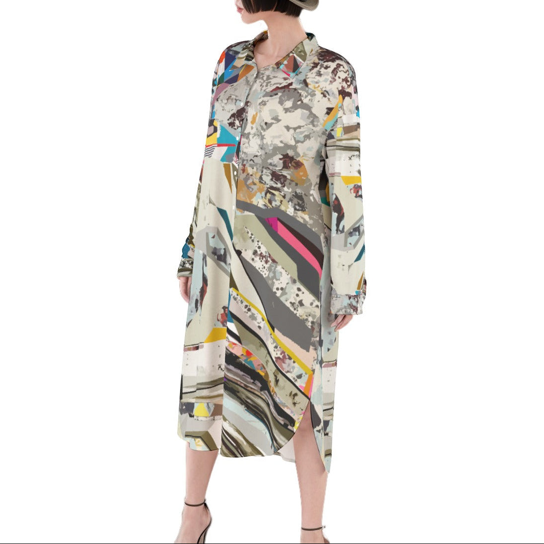Button Down Shirt Dress | Colorful Dress for Women | Rayon Dress for Summer