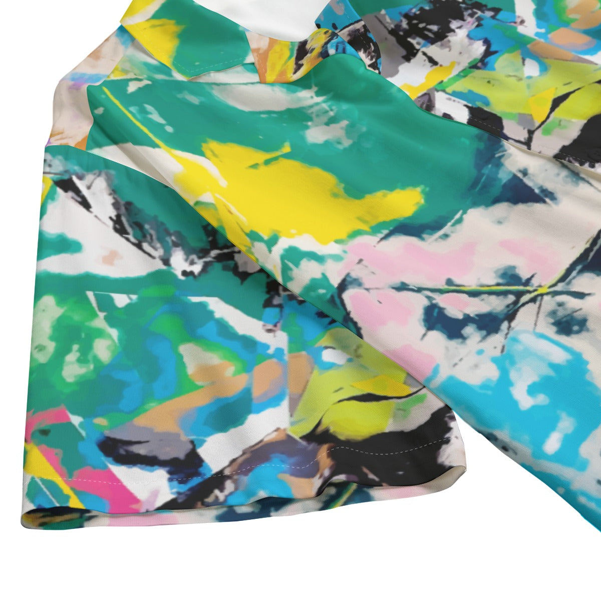 Colorful Hawaiian Rayon Shirt - Men's Artistic Summer Shirt