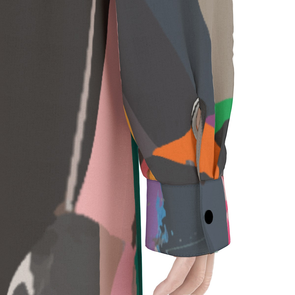 Women's Long Shirt Dress | Button Down Shirt Dress colorful | Artistic Abstract Dress
