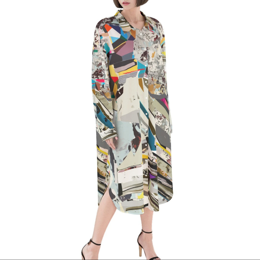 Button Down Shirt Dress | Colorful Dress for Women | Rayon Dress for Summer
