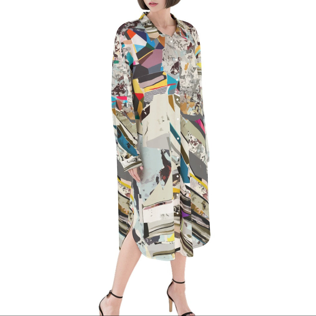 Button Down Shirt Dress | Colorful Dress for Women | Rayon Dress for Summer
