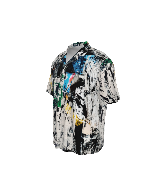 Black White Hawaiian Shirt with Colorful Accents - Artistic Rayon Shirt