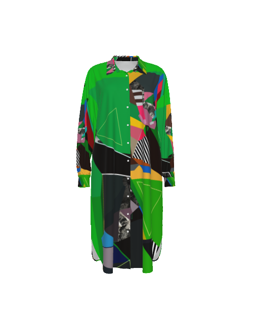 All-Over Print Women's Long Shirt Dress | Rayon Dress | Casual Summer Dress