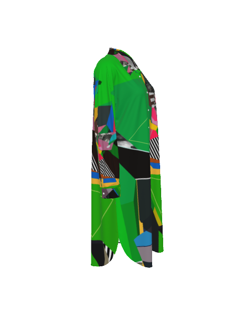 All-Over Print Women's Long Shirt Dress | Rayon Dress | Casual Summer Dress