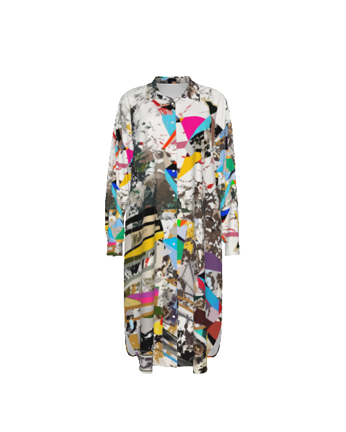 Relaxed Shirt Dress | Abstract Print Shirt Dress | Casual Shirt Dress