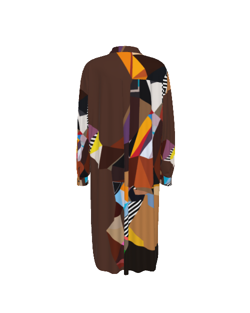 Brown Abstract Print Shirt Dress | Button Down Shirt Dress | Women's Summer Dress