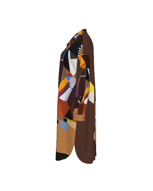 Brown Abstract Print Shirt Dress | Button Down Shirt Dress | Women's Summer Dress