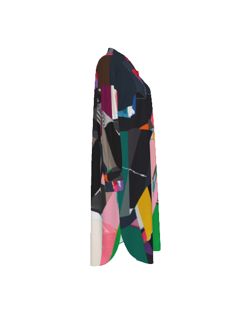 Women's Long Shirt Dress | Button Down Shirt Dress colorful | Artistic Abstract Dress