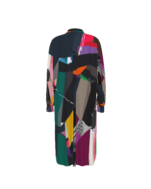 Women's Long Shirt Dress | Button Down Shirt Dress colorful | Artistic Abstract Dress