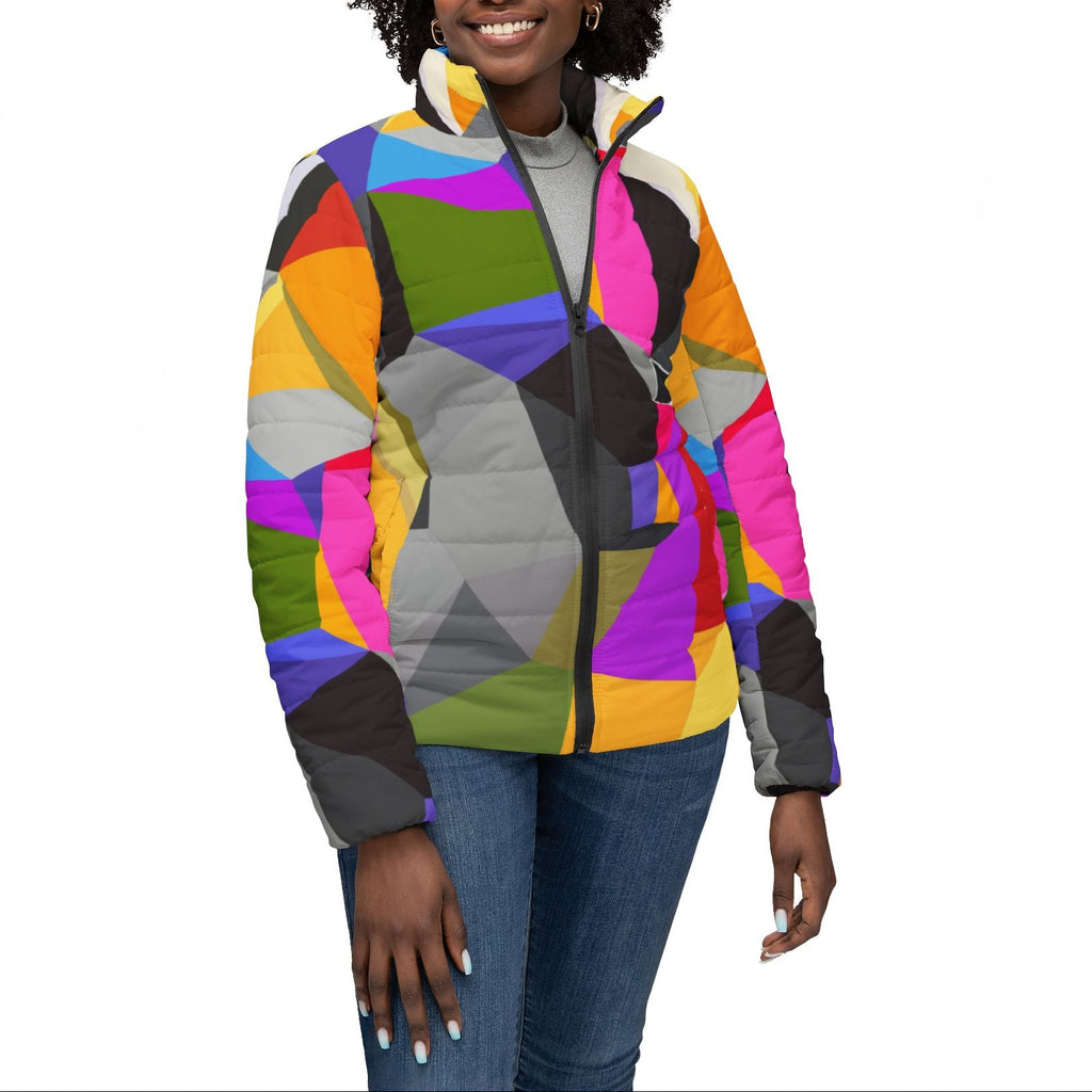 Women Puffer Jacket | Colorful Puffy Jacket | Multicolor Puffer Jacket | Warm Stylish Puff
