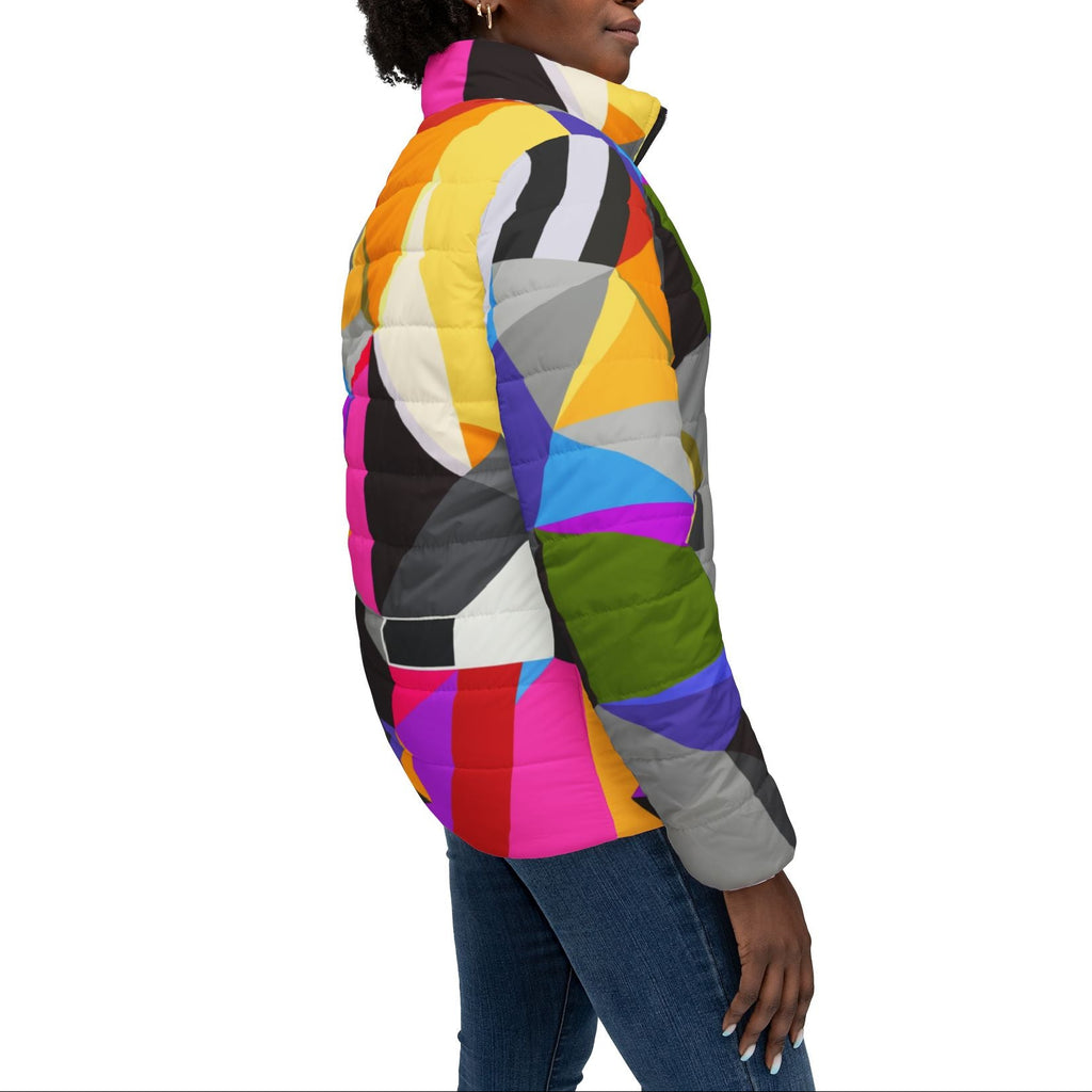 Women Puffer Jacket | Colorful Puffy Jacket | Multicolor Puffer Jacket | Warm Stylish Puff