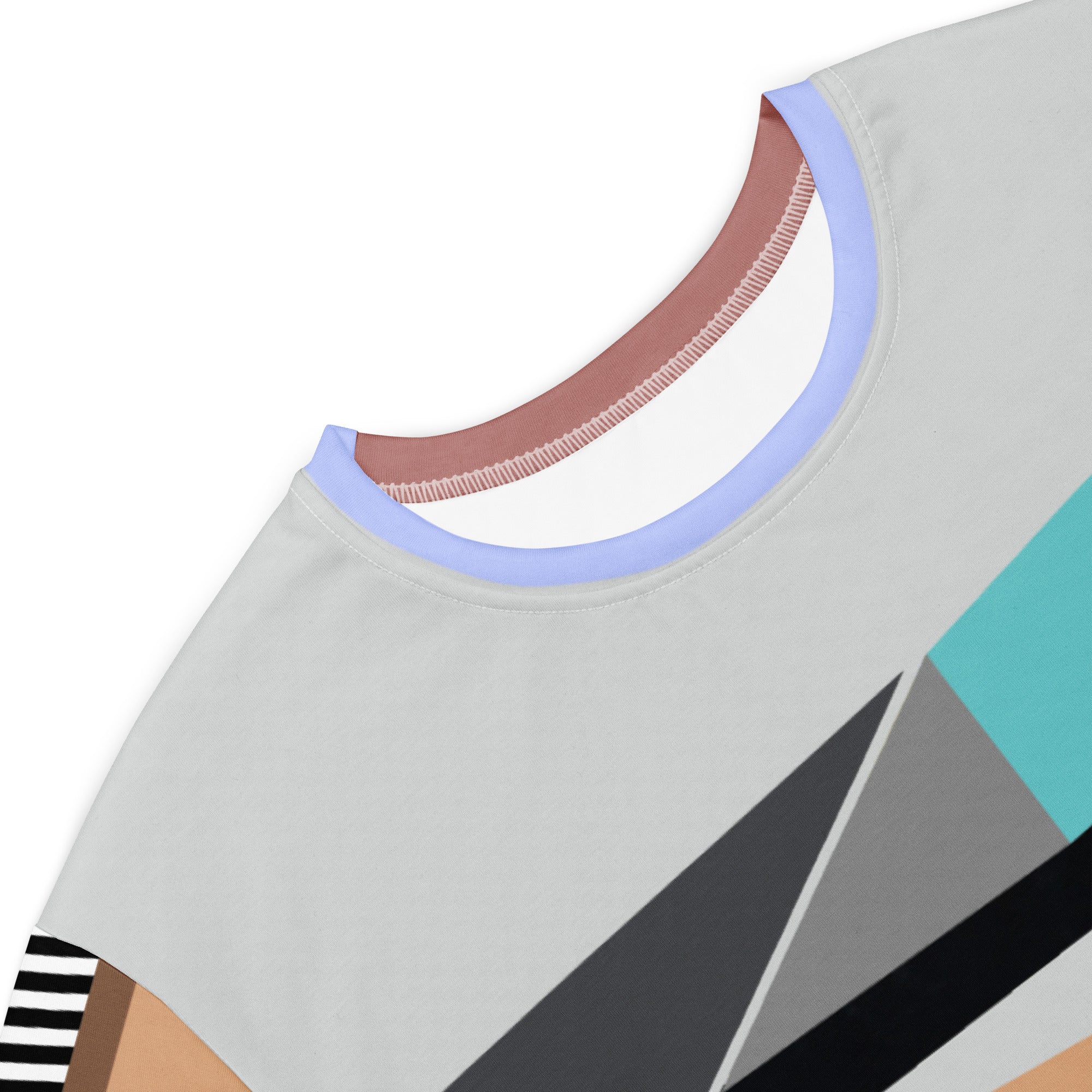 Close-up detail of vibrant pink colorblock t-shirt dress with stripes, stylish casual and event-ready outfit for women