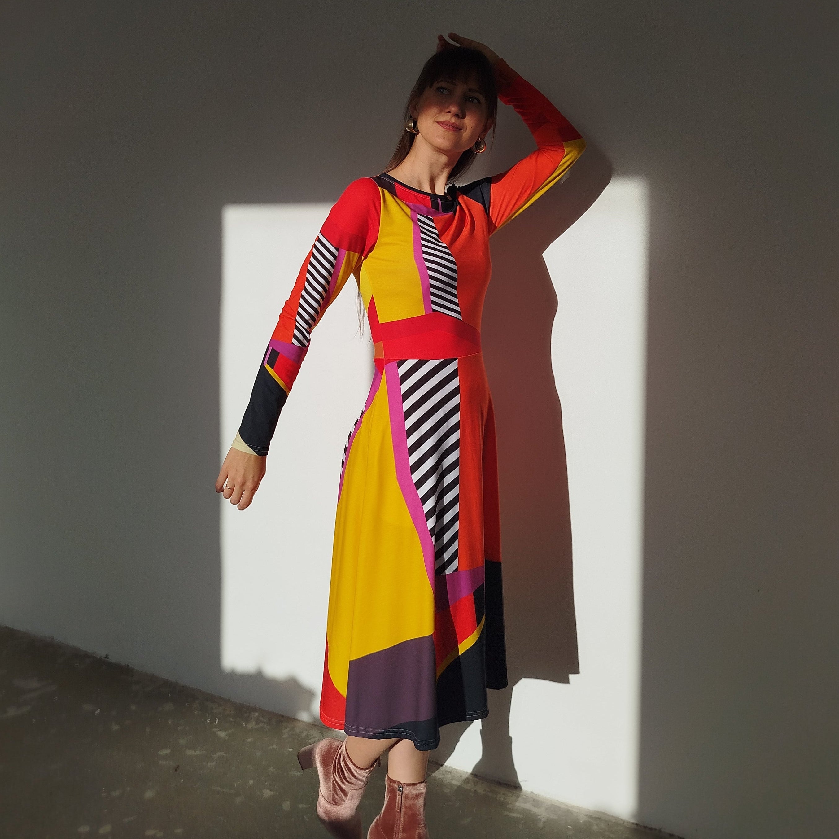 colorful dress midi Peyton Floral Cotton Midi Dress