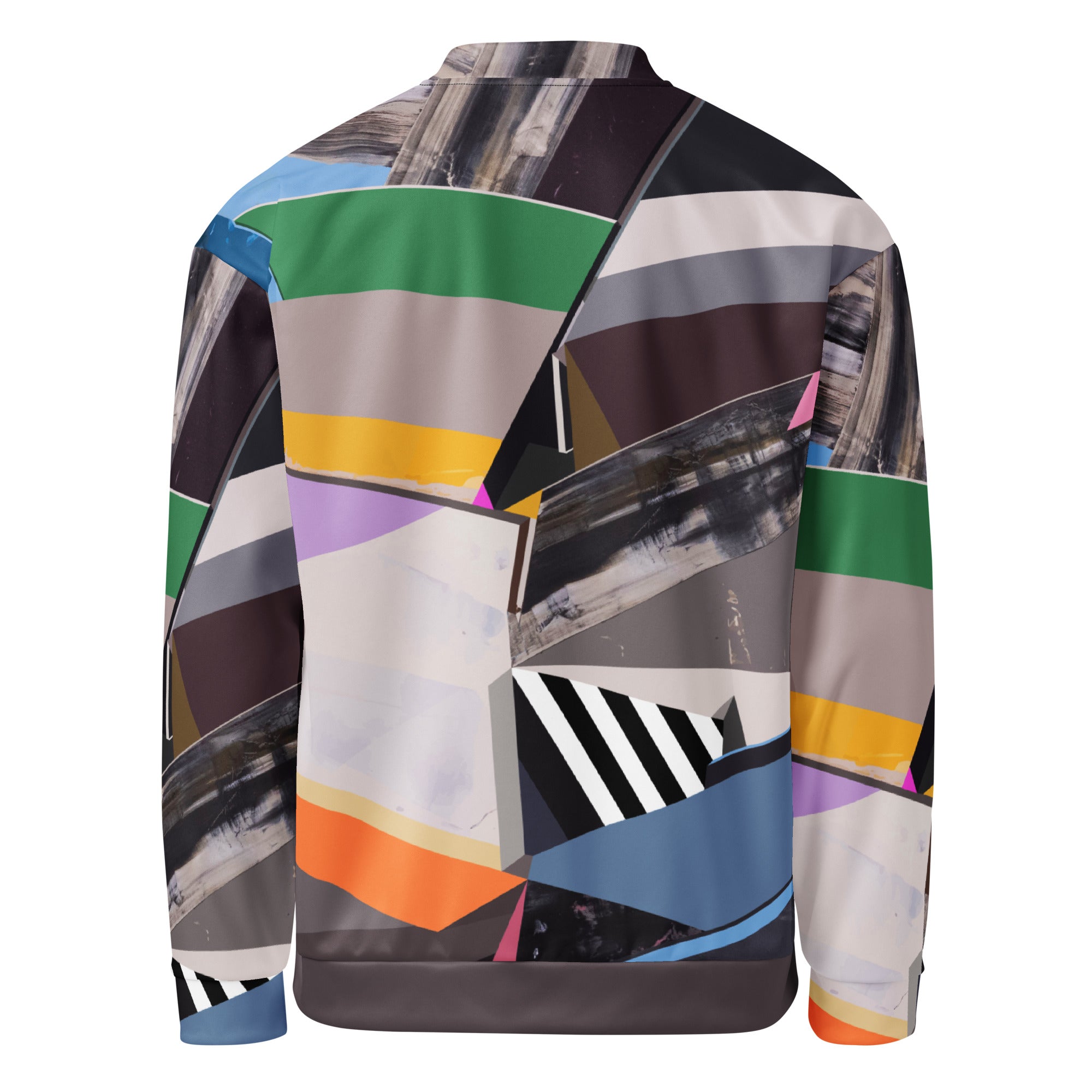 Abstract Print Bomber Jacket – Unisex Satin Finish Spring