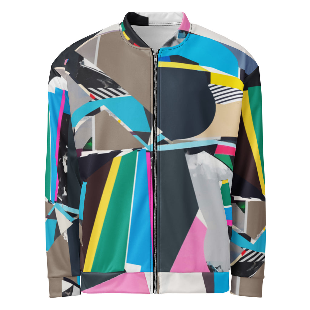Bomber Jacket for Man in blue color Abstract design.