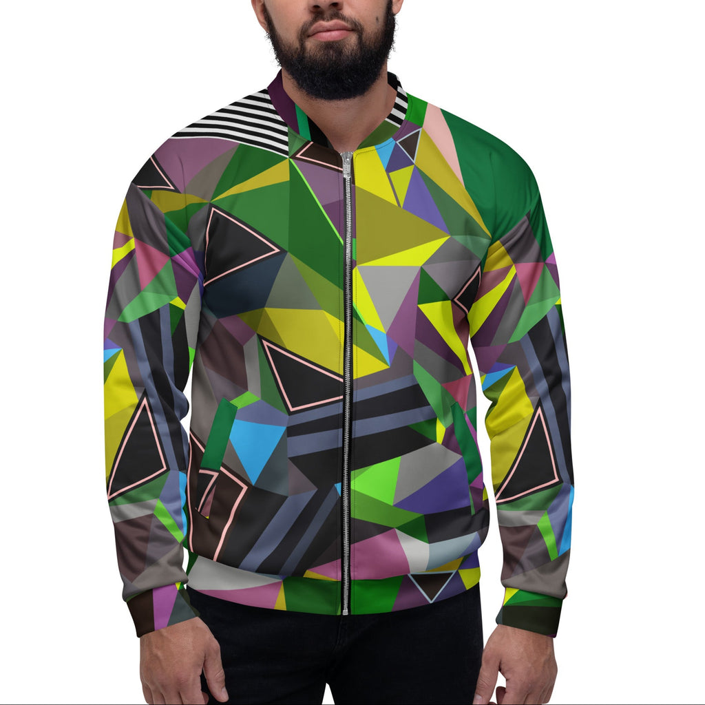cyberpunk neon bomber jacket satin finish