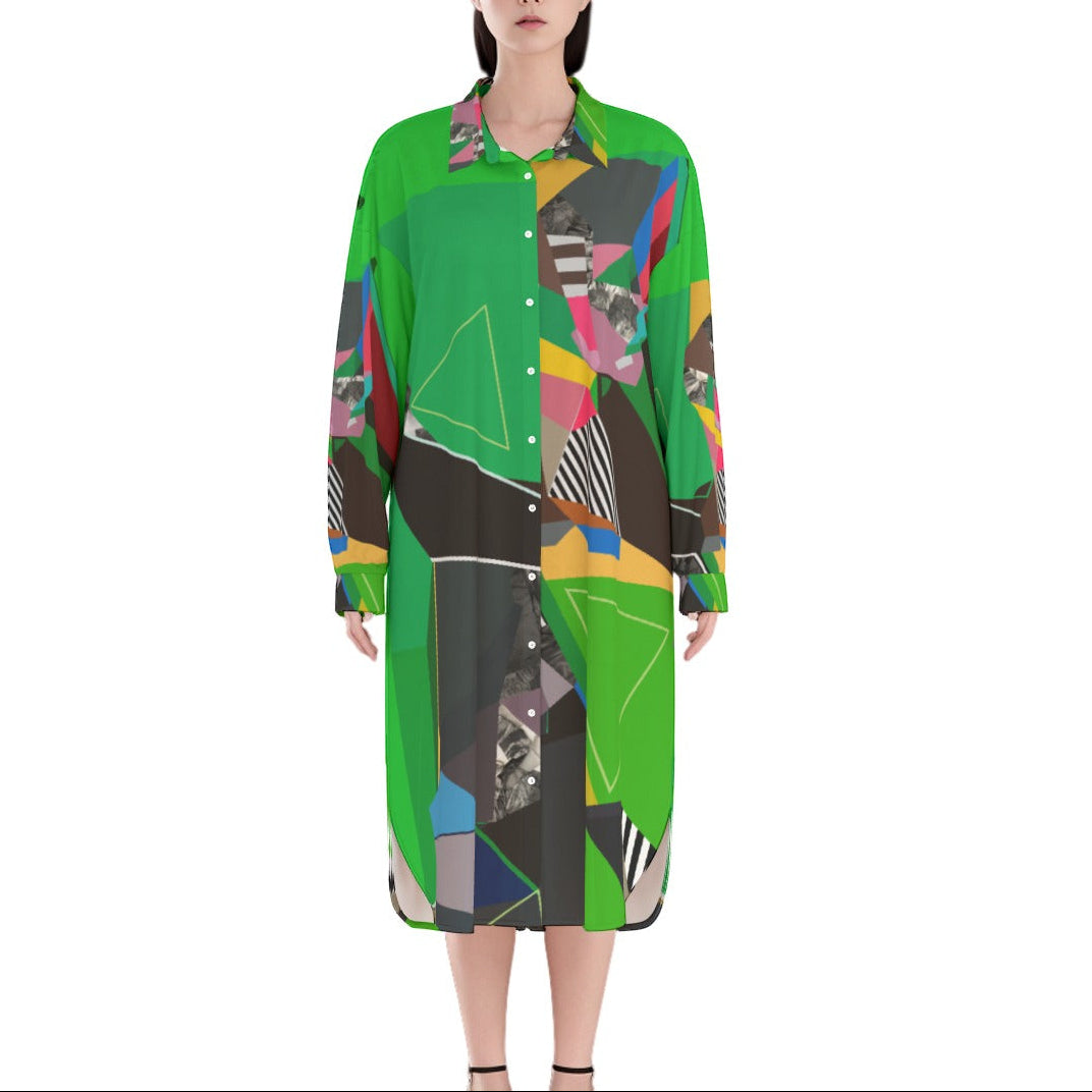 Shirt dress for women Casual Dress Green