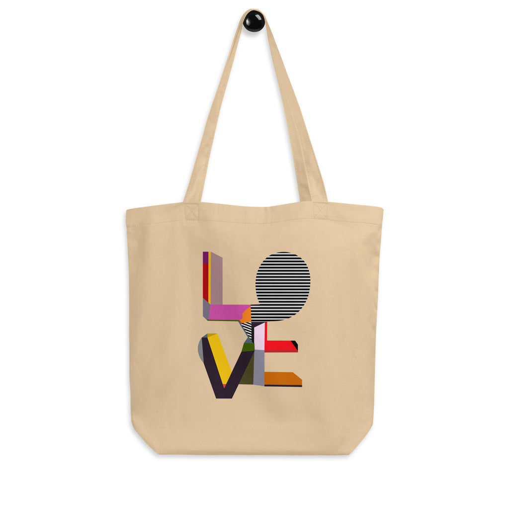 organic cotton graphic tote bag LOVE