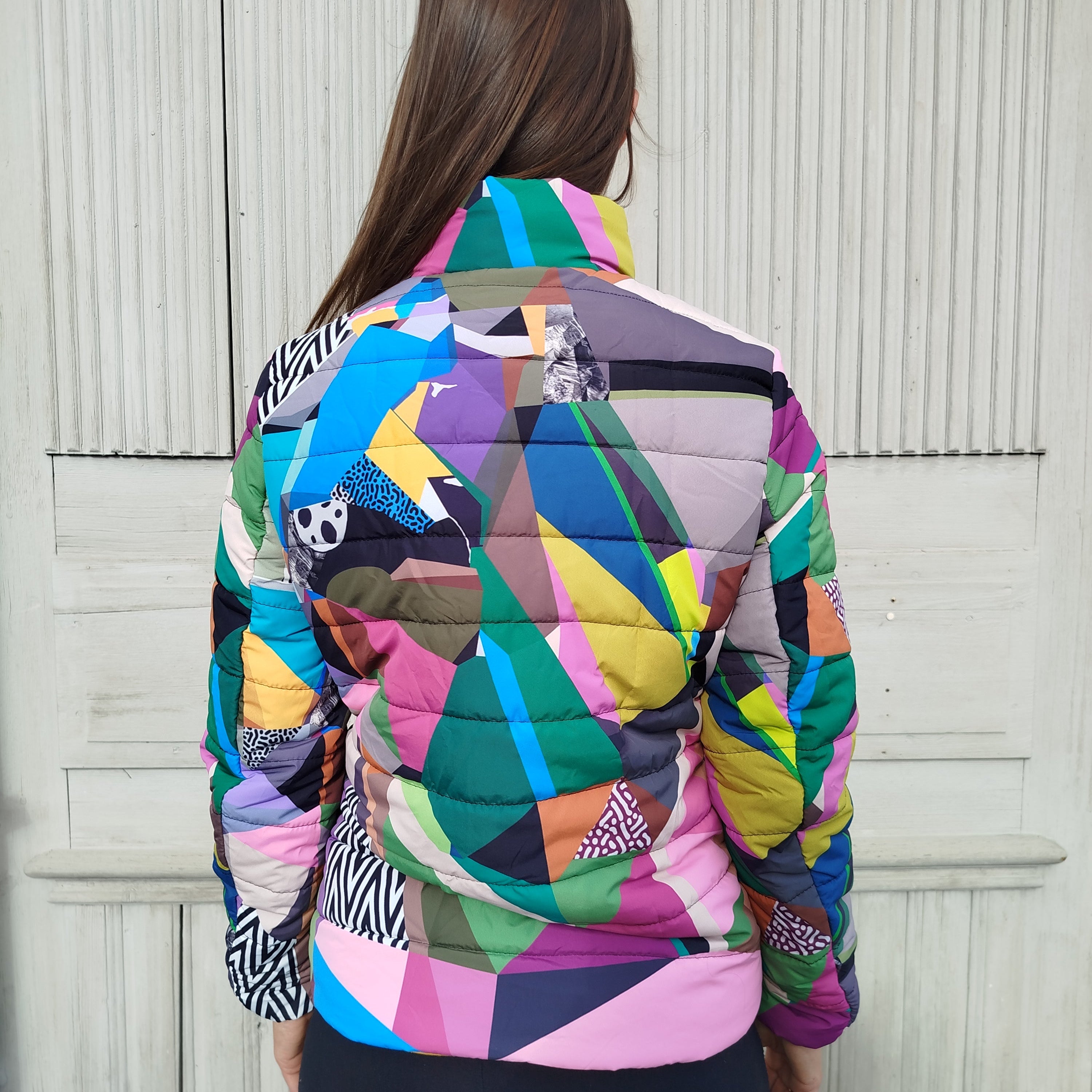 Colorful Puffer Jacket for Women | Multicolored Coat | Unique Puffer Jacket Women