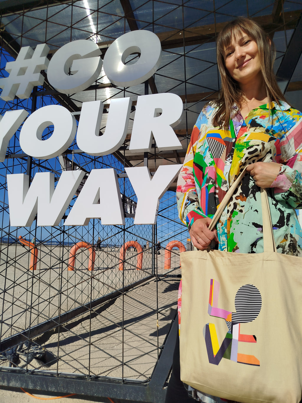 Eco Friendly Tote Bags | Aesthetic Graphic Organic Cotton LOVE Shoulder Bag, Unique Romantic Gift for Her