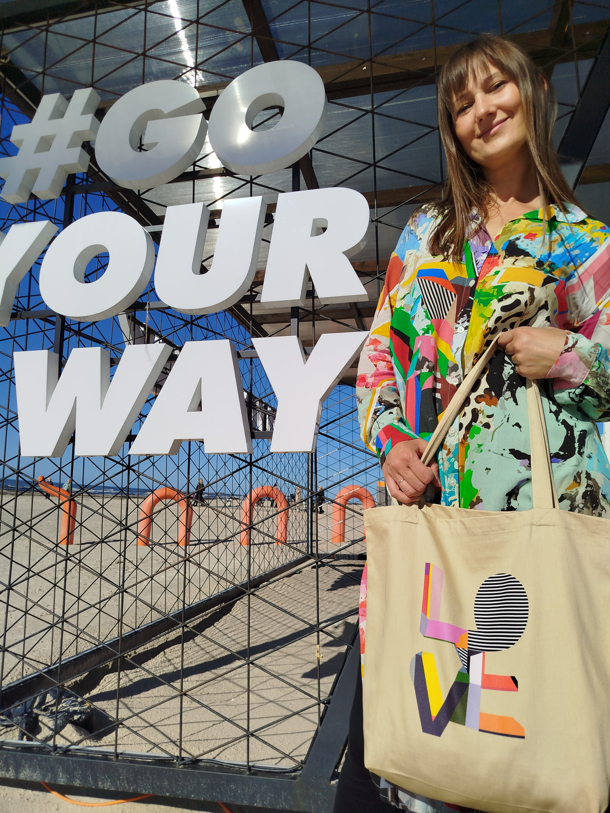 Eco Friendly Tote Bags | Aesthetic Graphic Organic Cotton LOVE Shoulder Bag, Unique Romantic Gift for Her