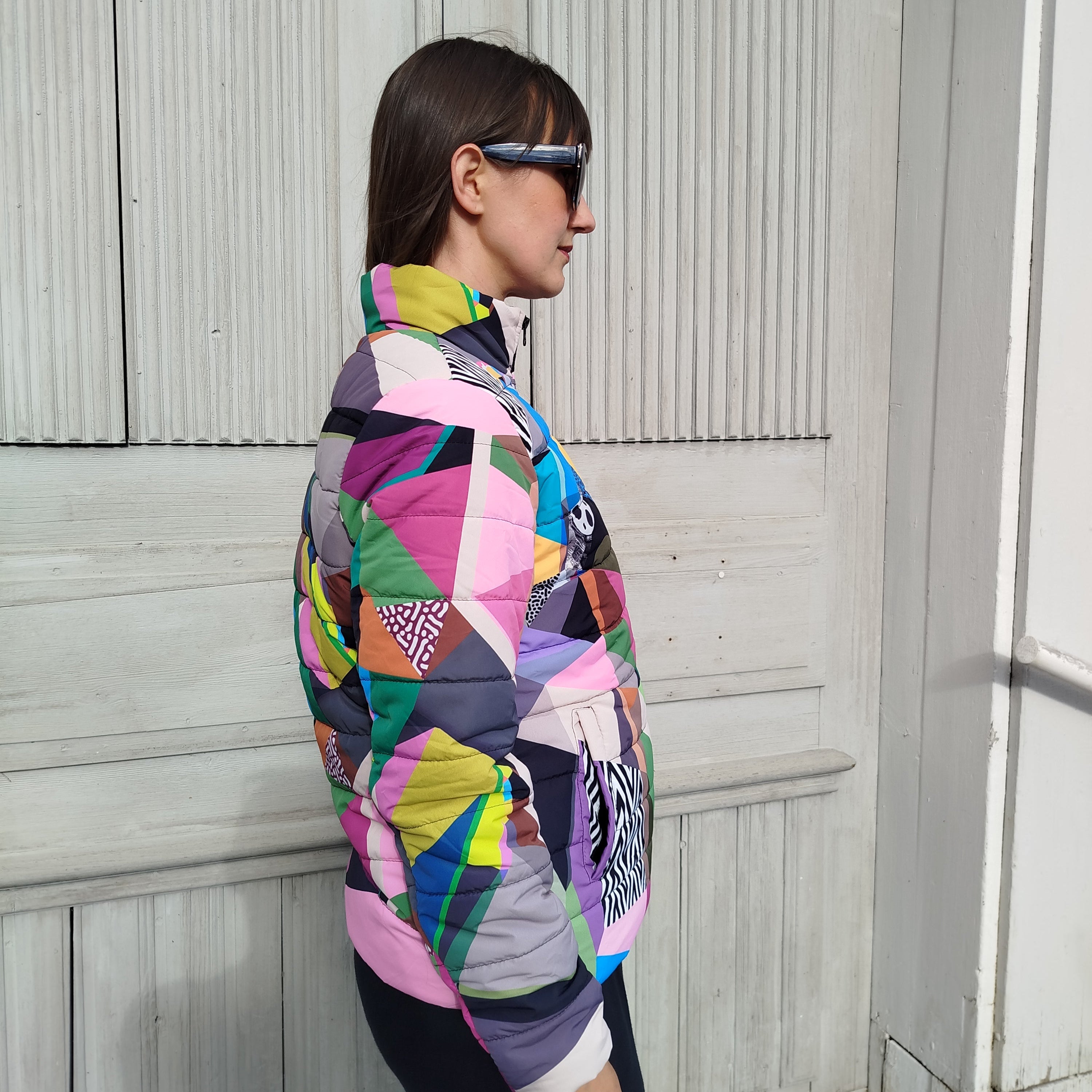 Colorful Puffer Jacket for Women | Multicolored Coat | Unique Puffer Jacket Women
