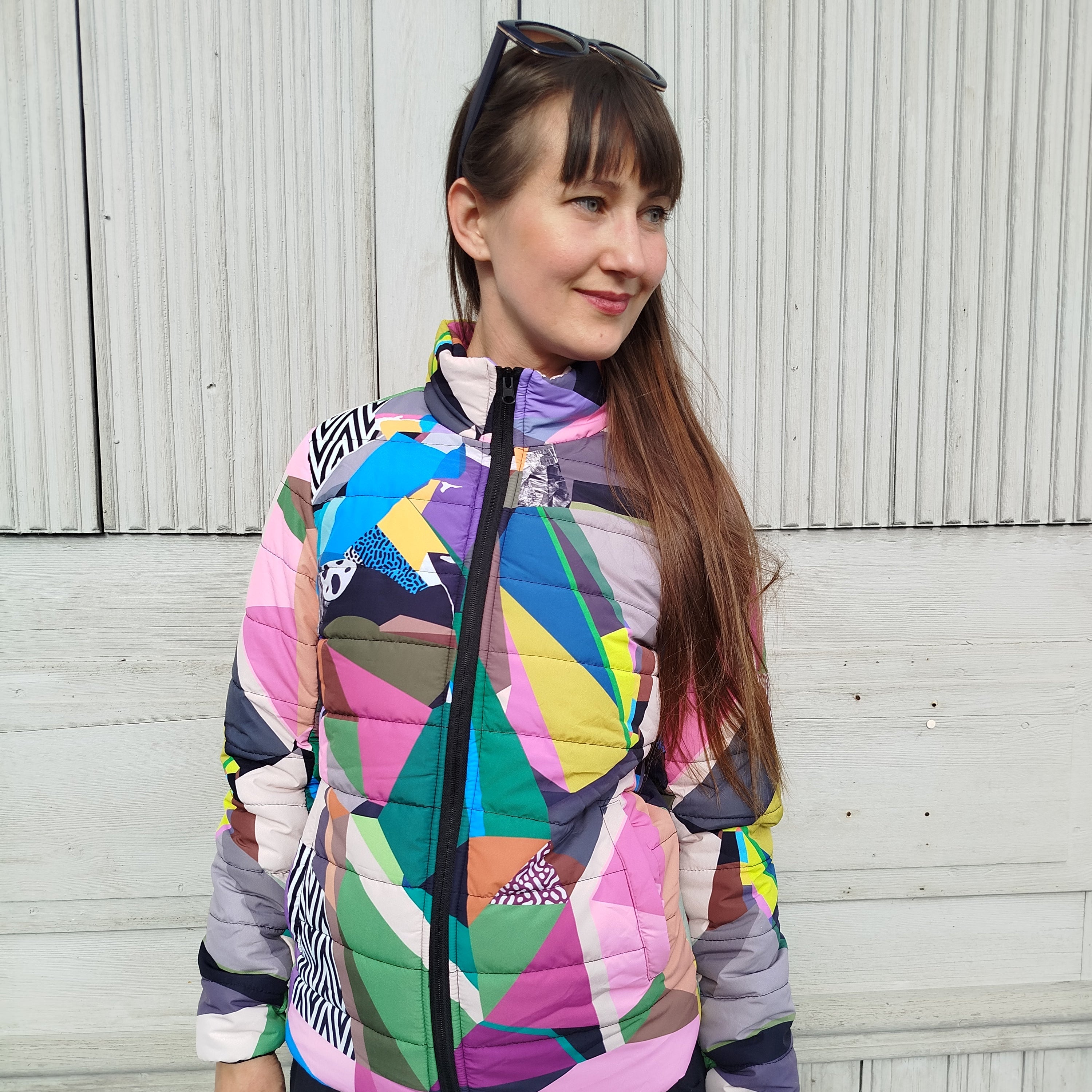 Colorful Puffer Jacket for Women | Multicolored Coat | Unique Puffer Jacket Women